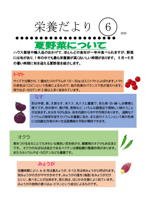栄養だより　2025年6号